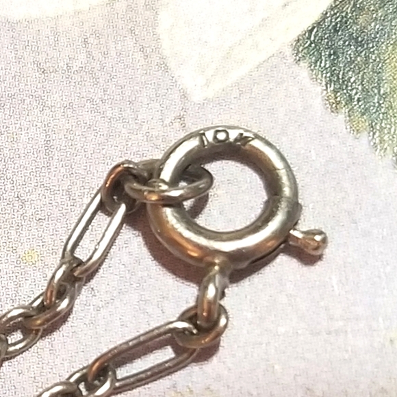 1920s SOLID 10KT GOLD Art Deco Emerald Lavaliere Necklace - Picture 4 of 8